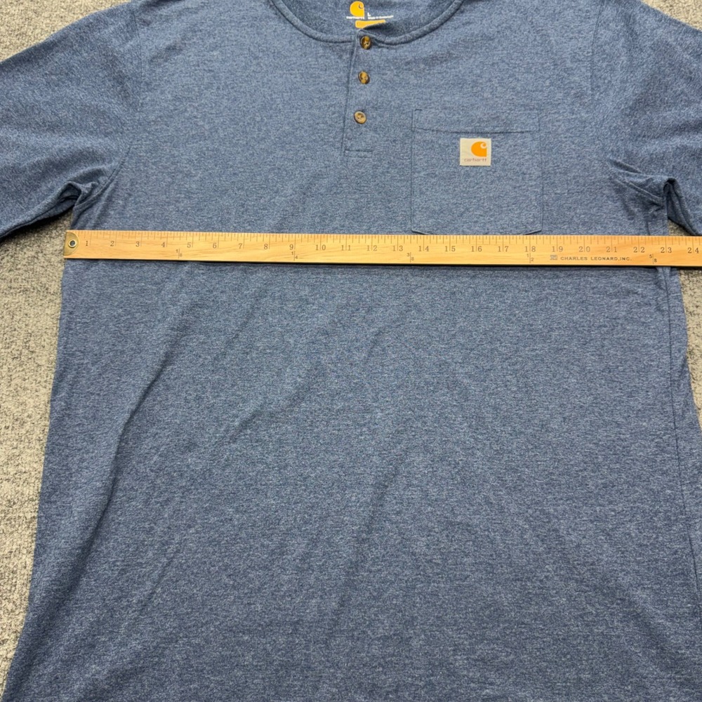 Carhartt Mens K84 Original Fit Henley Pocket T-Shirt Blue Heather Large L - Picture 3 of 8